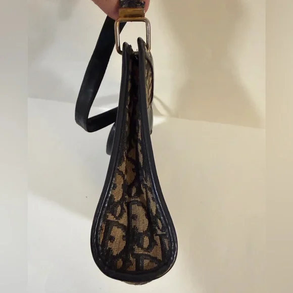 Dior Vintage Canvas Logo and Blue Leather Bag EUC Including 2 Pouches - Picture 7 of 15